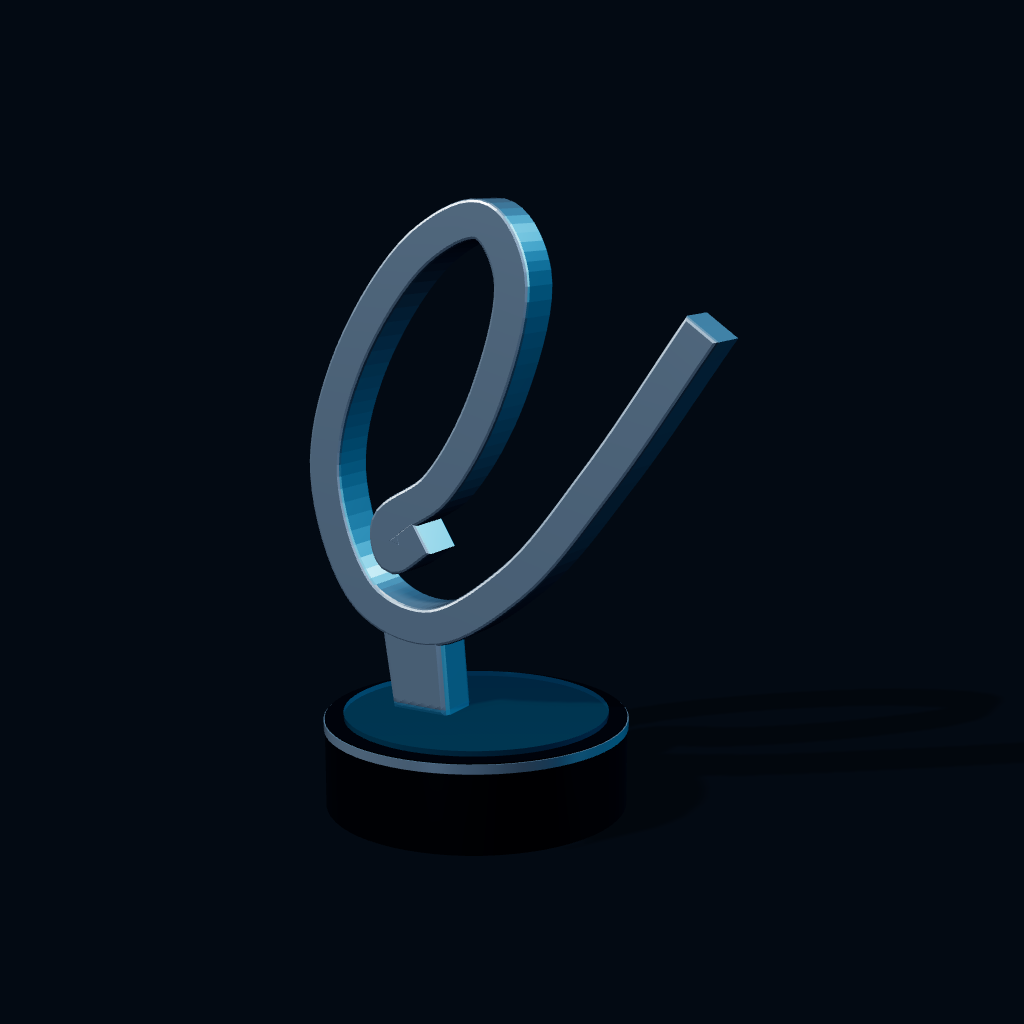 Representação 3D do reconhecimento Premio Colombia en Línea 2009 · Melhor desenvolvimento para celular · Comcel